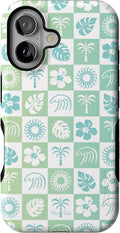 Casely iPhone 16 Case Coastal Checkers - Bold MagSafe Protection