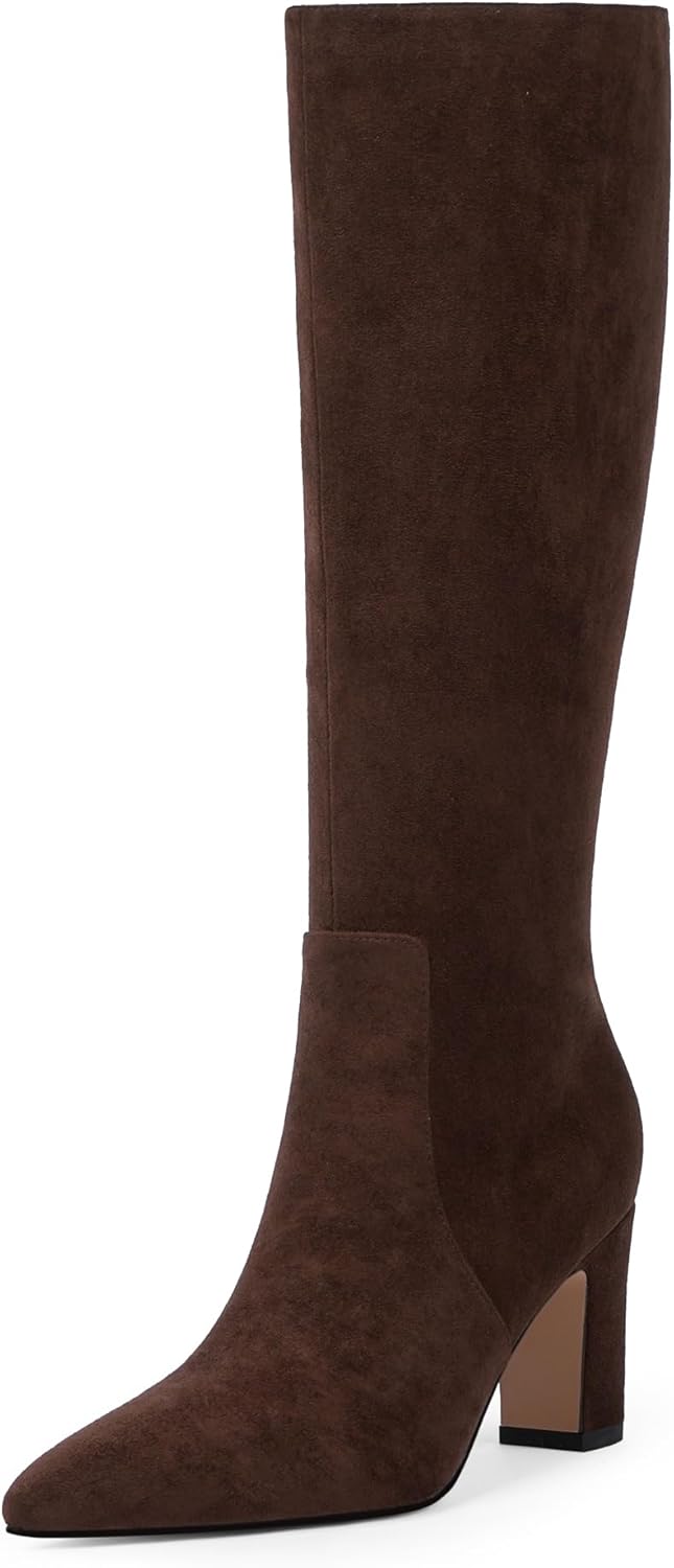 Knee High Boots for Women with 3-Inch Chunky Heel Comfort