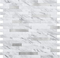 Peel and Stick Backsplash Tile - Elegant White Marble & Grey Texture