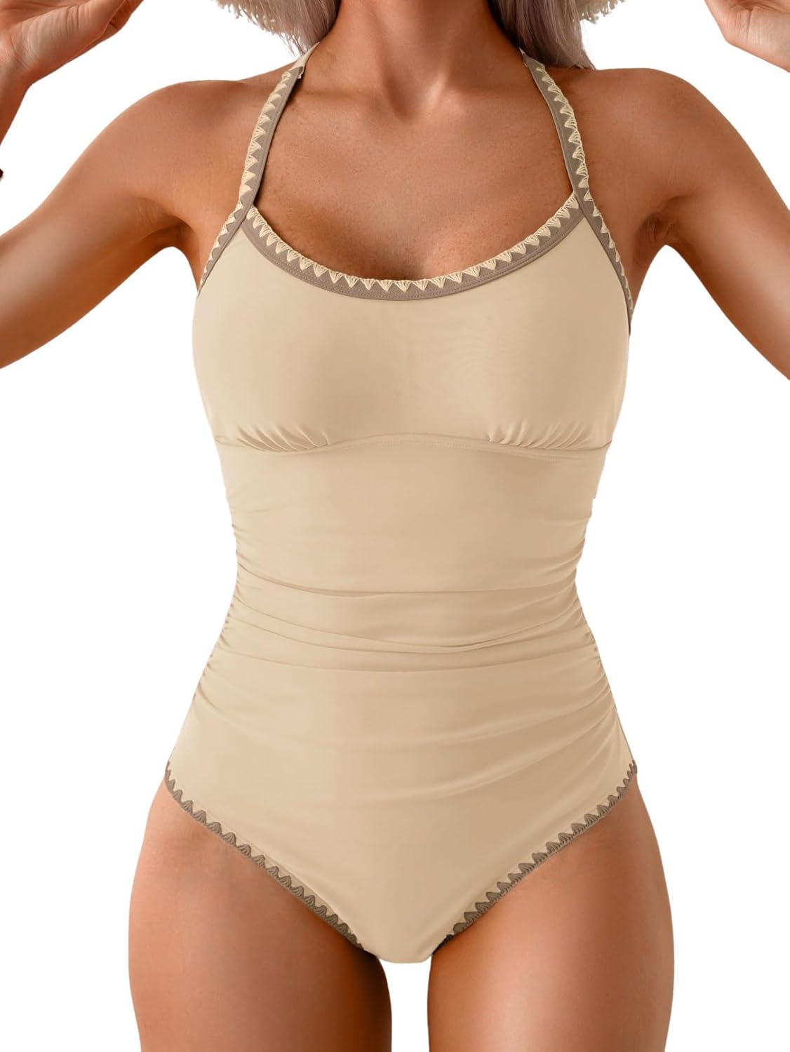 Eomenie Women's One Piece Swimsuit with Tummy Control Design