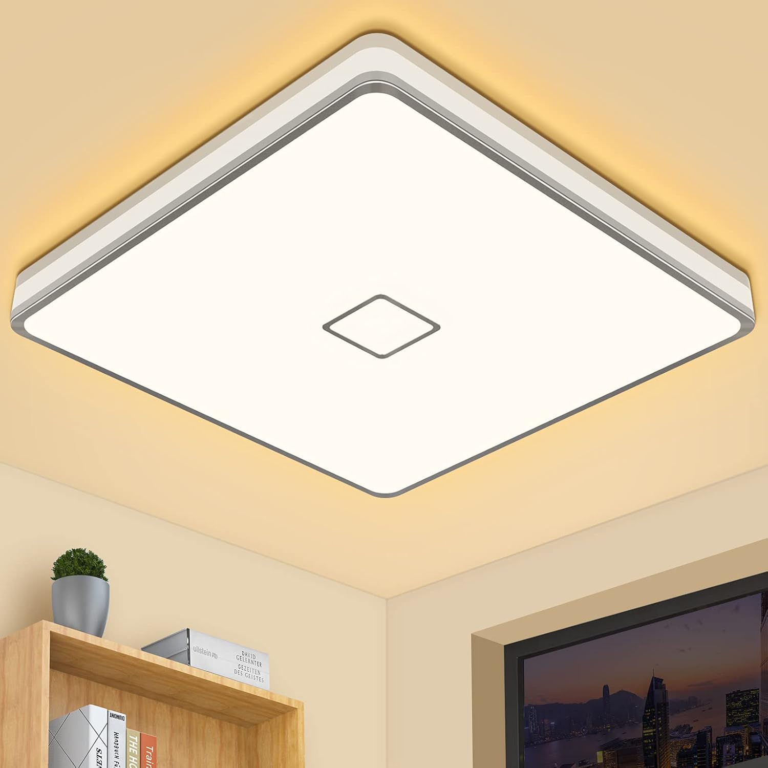 Airand LED Ceiling Light Flush Mount 24W 12.6in Square Lamp