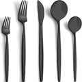 40-Piece Matte Black Silverware Set for 8 - Elegant Durable Flatware