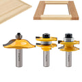 3PCS 1/2 in Shank Router Bit Set for Raised Panel Cabinet Doors