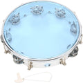 Handheld Tambourine 10in Double Row Jingles - Clear, Adjustable Tone
