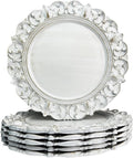 Antique White Charger Plates 13 in Set of 6 - Embossed Elegant