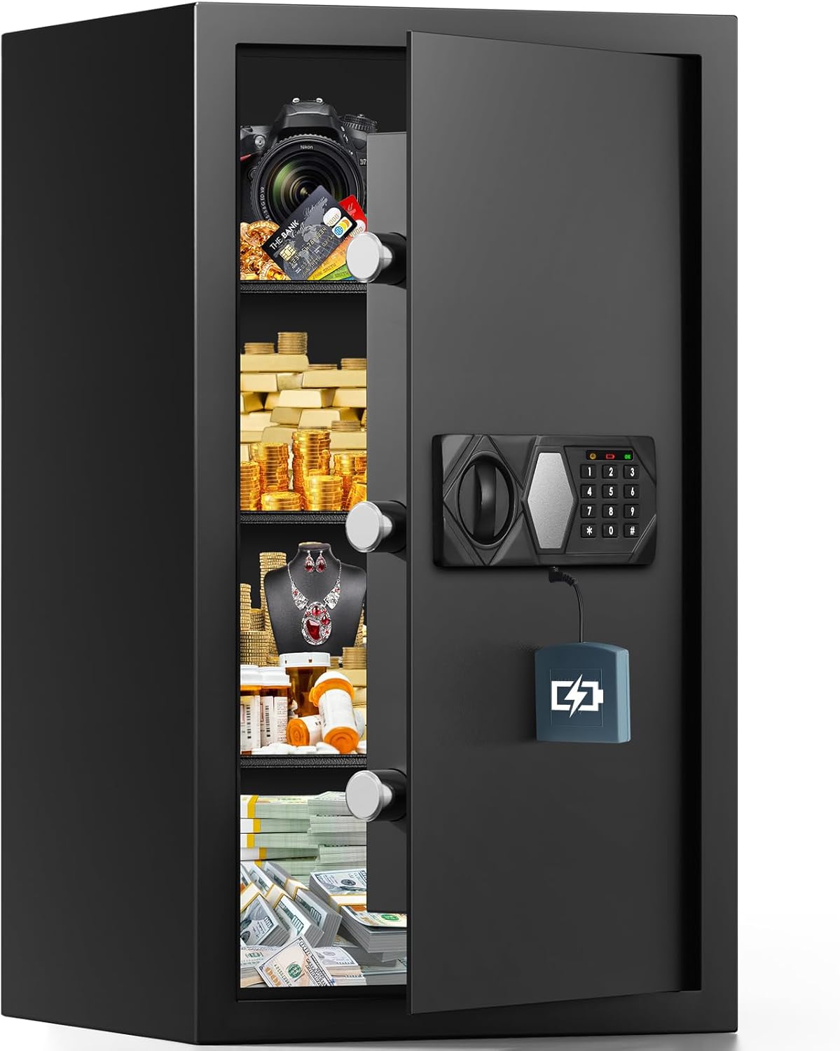 5.0 Cuft Large Fireproof Safe for Home Use with Alarm System