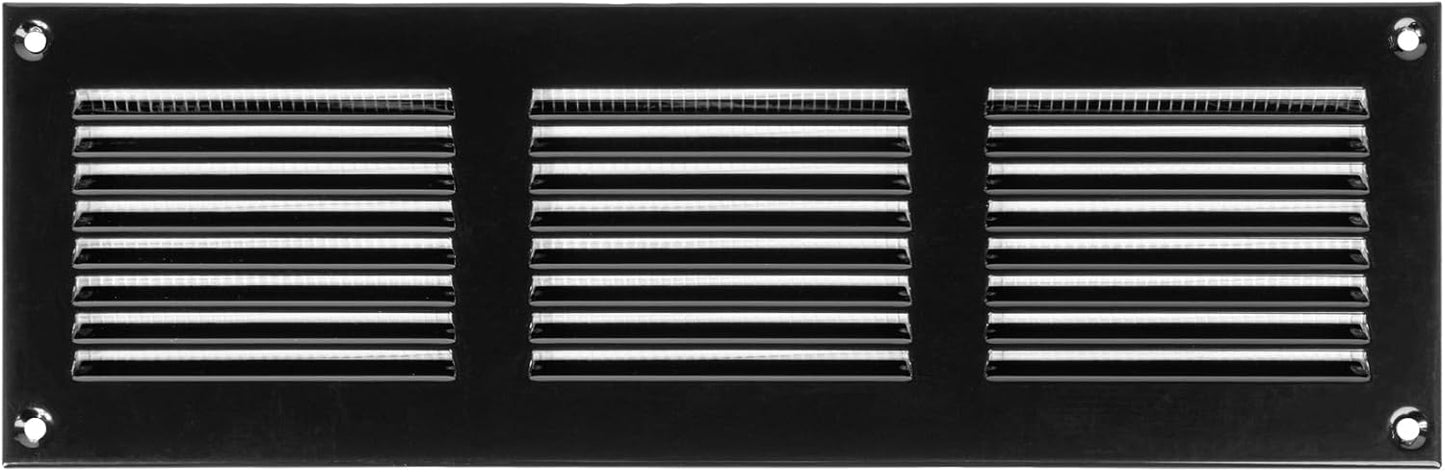 12x4 Black Metal Air Vent Cover with Pest Guard - Home Improvement