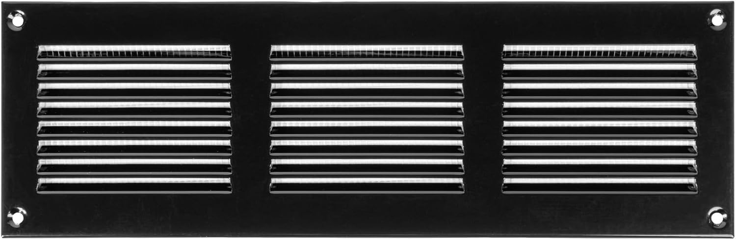 12x4 Black Metal Air Vent Cover with Pest Guard - Home Improvement