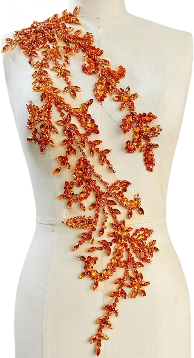 Handmade Shining Acrylic Rhinestones Trim Patches for Elegance
