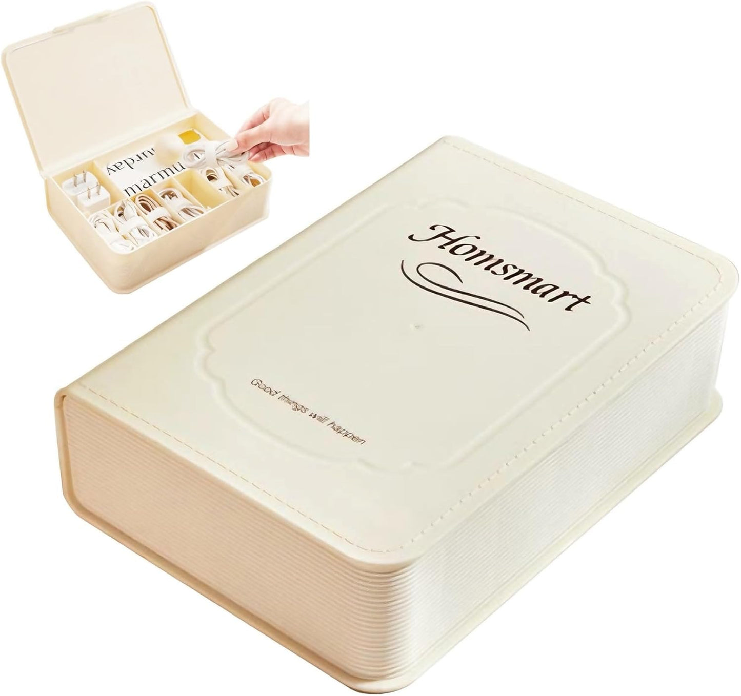 Clear Cable Organizer Box w/10 Ties - Tidy Cords Easily!
