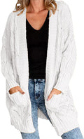 Miladusa Women's Cable Knit Long Cardigan - Cozy Everyday Layer