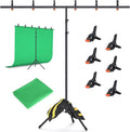 Green Screen Backdrop Kit with Stand 8x7.2ft - Portable Studio