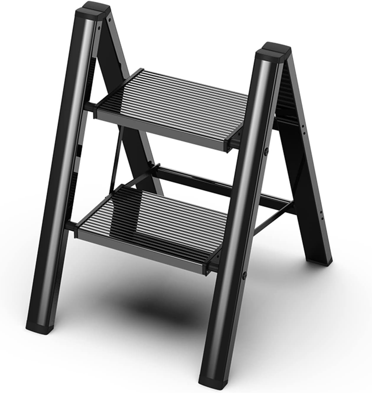 GameGem 2 Step Ladder - Lightweight Aluminum Folding Stool