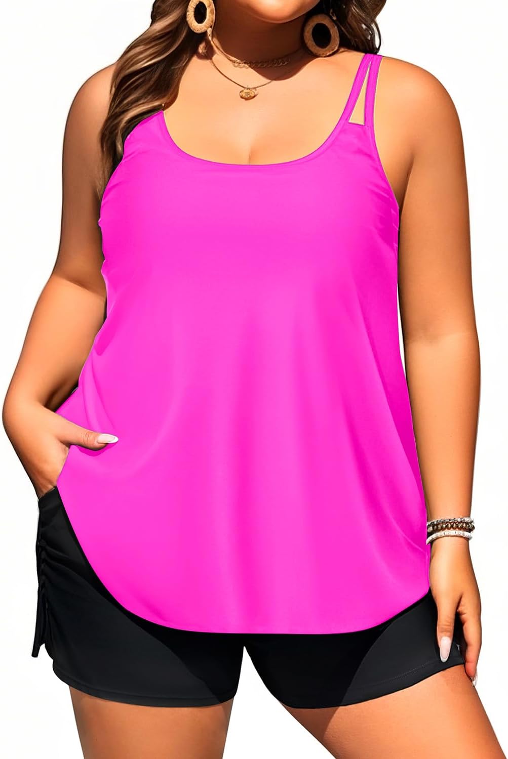 Plus Size Tankini Swimsuits for Women - Stylish Two Piece Set