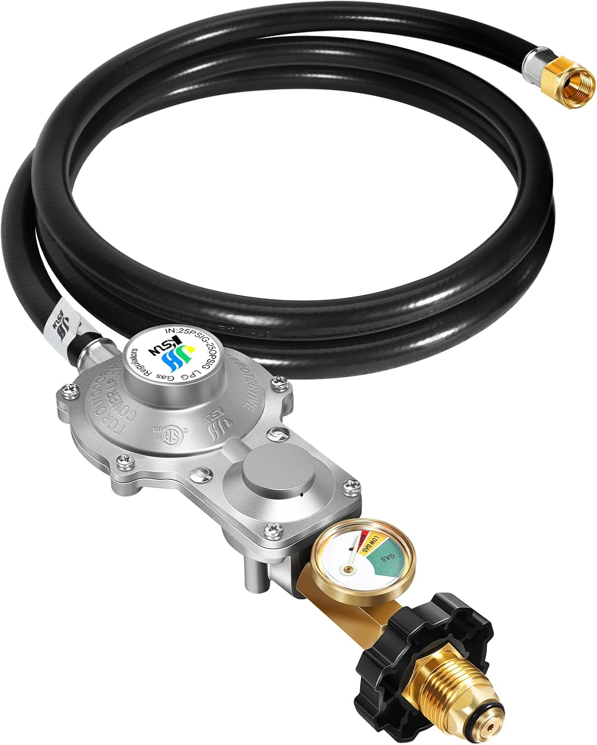 GasSaf 5FT 2 Stage Propane Regulator for RVs and Grills