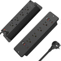 HHSOET 8 Outlet Recessed Power Strip with USB-C and USB-A - Flush Desk