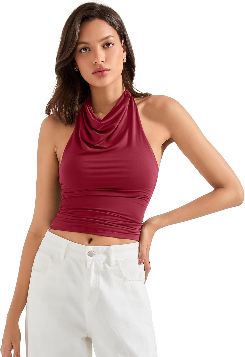 SUUKSESS Women Halter Backless Tank Tops for Summer Style