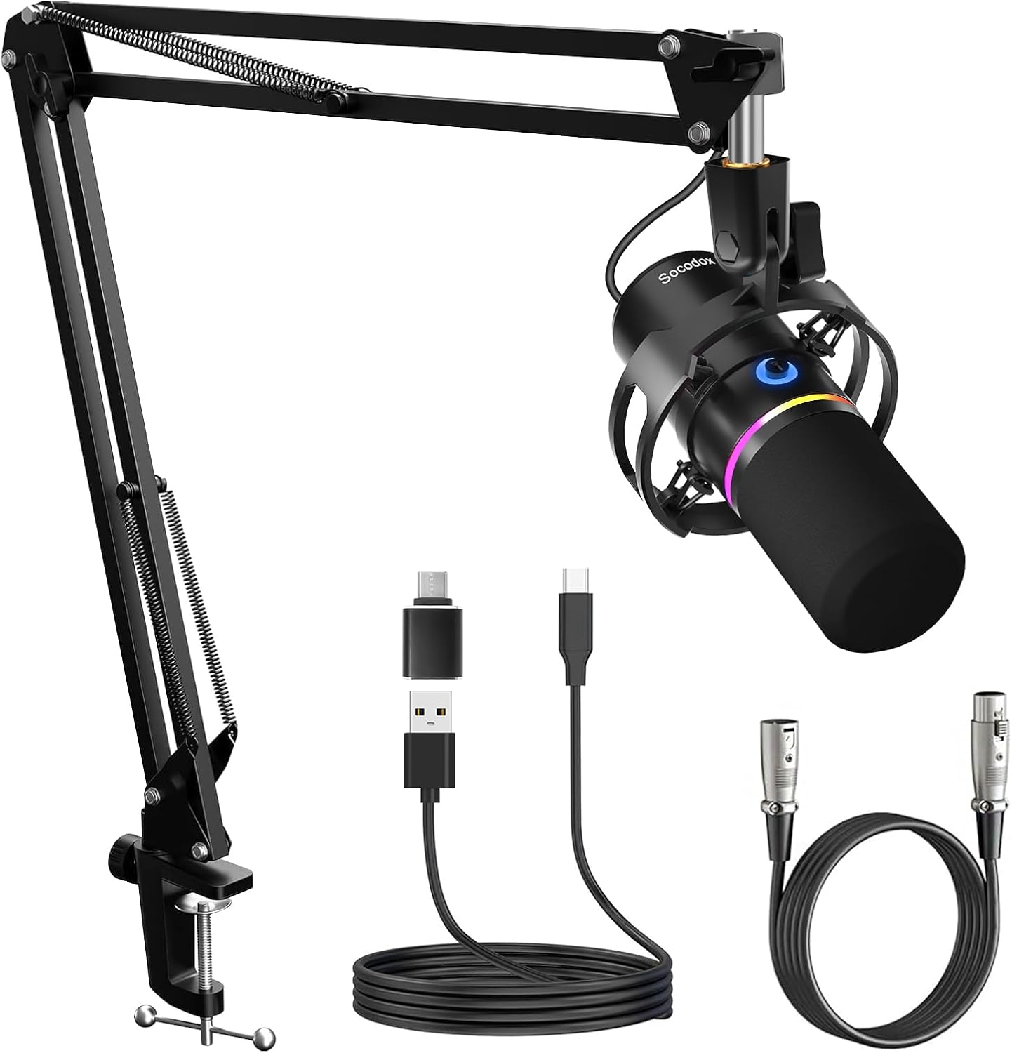 Dynamic Microphone Kit for Streaming and Gaming with Boom Arm