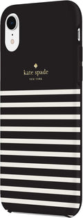 kate spade new york Black/Cream Feeder Stripe Case for iPhone XR