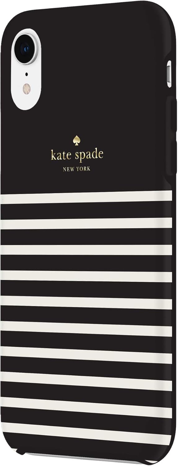 kate spade new york Black/Cream Feeder Stripe Case for iPhone XR
