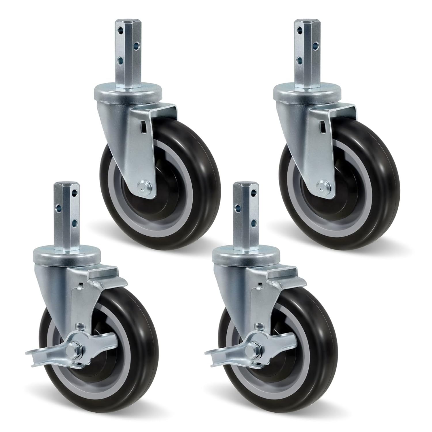 5 Inch Heavy Duty Caster Wheels Set of 4 for Smooth Mobility