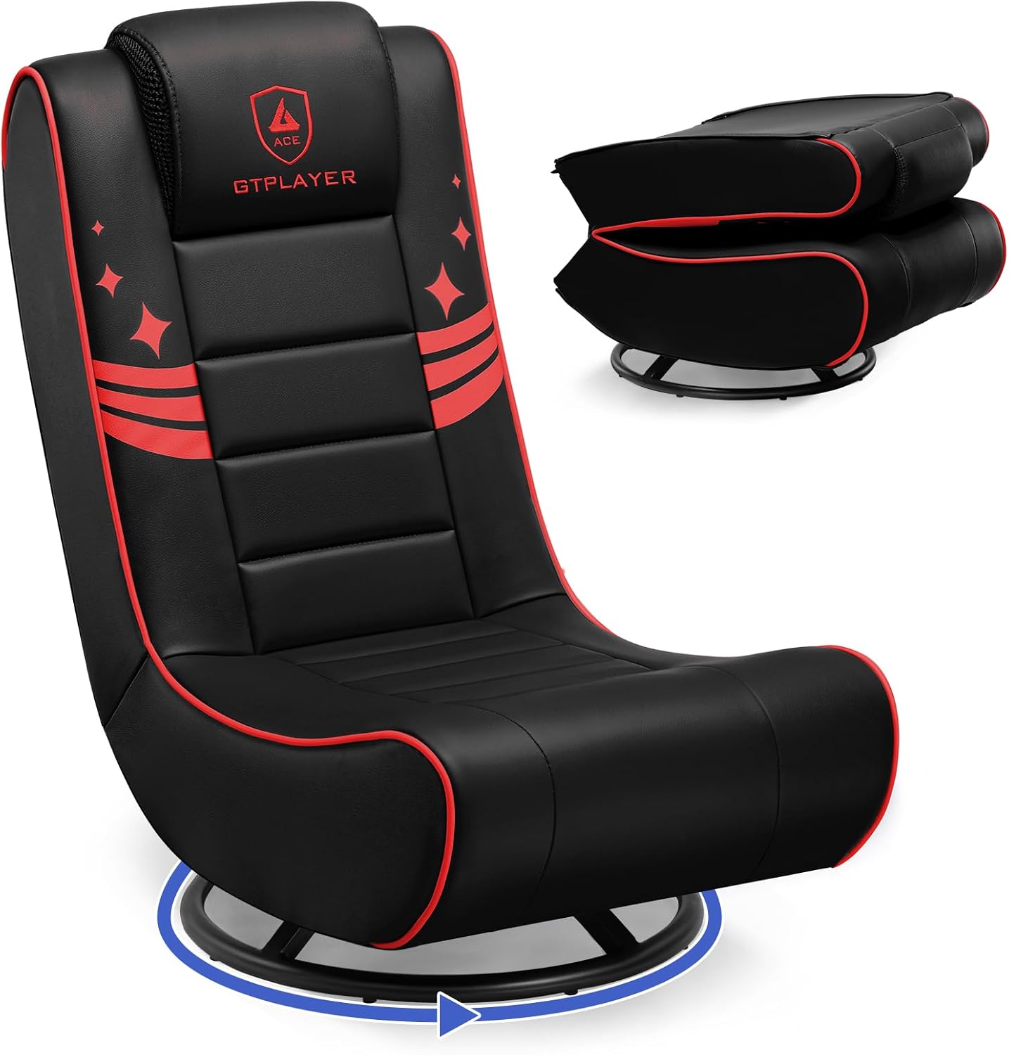 GTPLAYER Floor Gaming Chair - Comfy Swivel Seat for Kids
