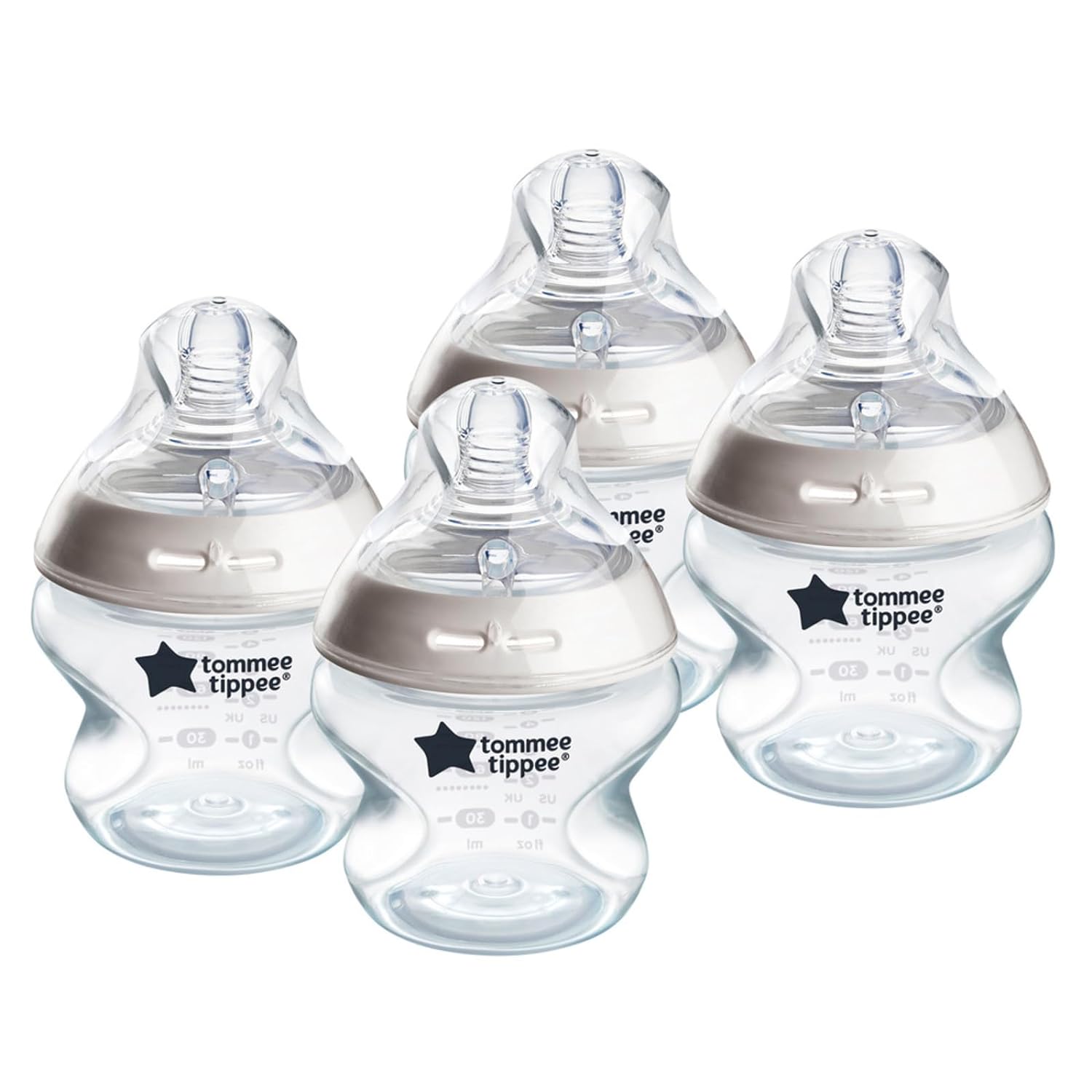 Tommee Tippee 5oz Anti-Colic Baby Bottles x4 - Seamless Bottle to Breast Transition