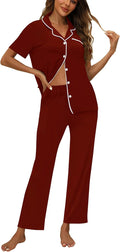 ZMJ Womens Pajamas Sets 2 Piece Button Up PJ Set - Soft, Stretchy