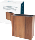 KITCHENDAO XL Acacia Wood Universal Knife Block - Space-Saving Blade