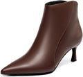 Coutgo Womens Kitten Heel Ankle Boots Pointed Toe - Versatile Staple