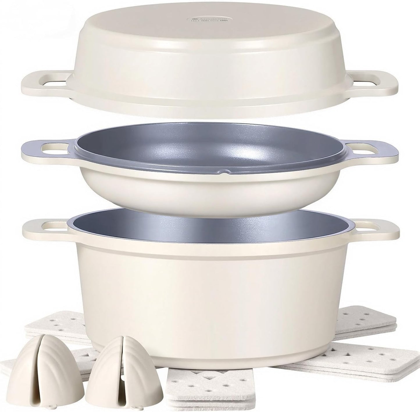 Ammeloo 8-Piece Non Stick Stock Pot Set for All Stoves