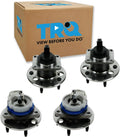 TRQ 4-Piece Front Rear Wheel Bearing & Hub Set for GM 2000-2011