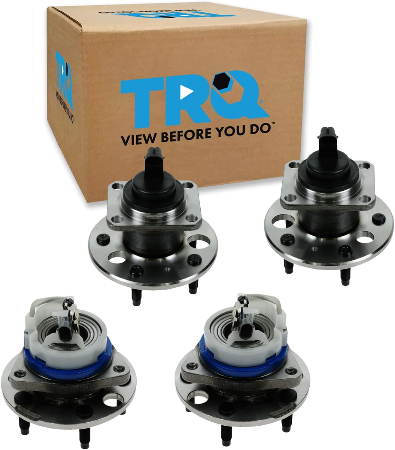 TRQ Front Rear Wheel Bearing & Hub Assembly Set for Buick Cadillac