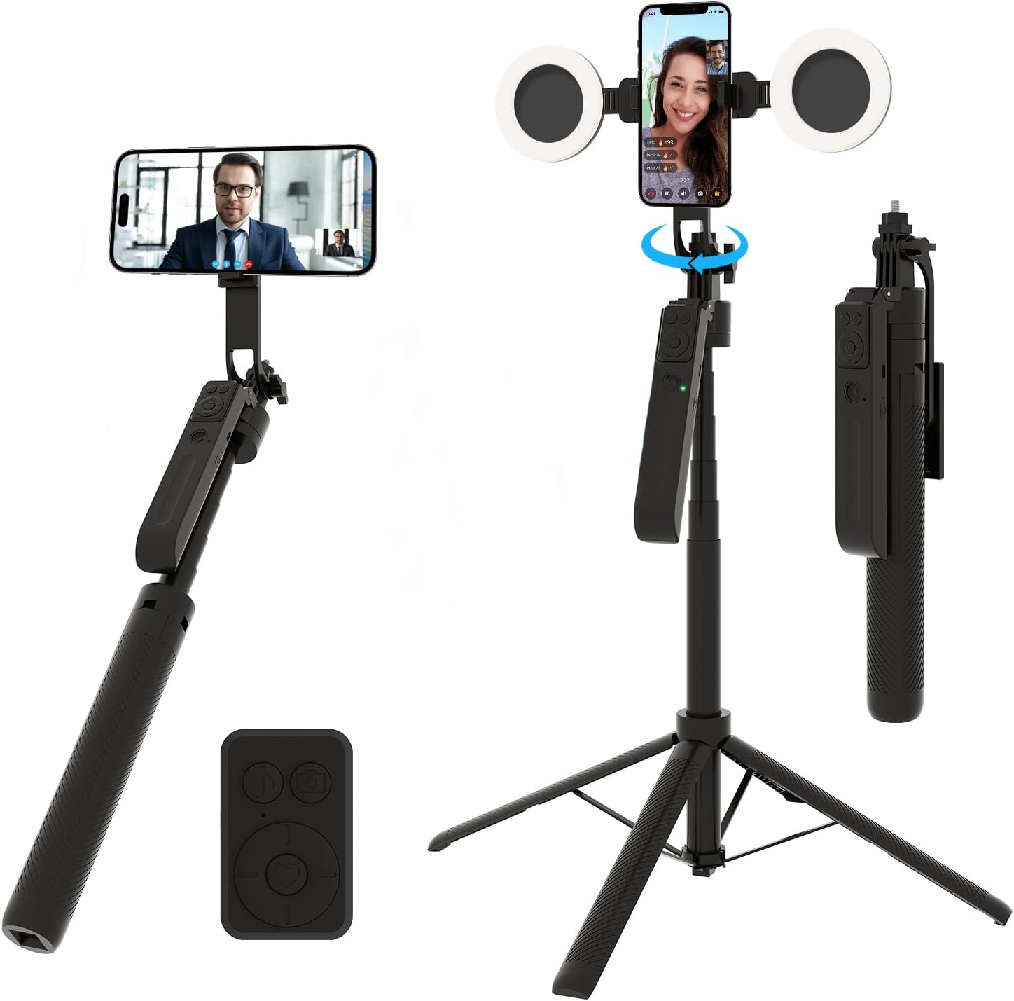 Auto Face Tracking Selfie Stick Tripod for TikTok & Vlogging