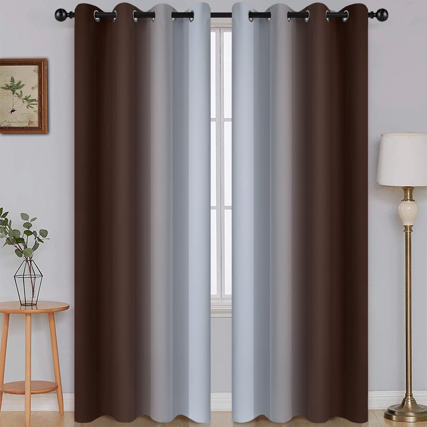SimpleHome Ombre Room Darkening Curtains for Living Room