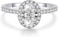 Moissanite Solitaire Halo Engagement Ring for Women - Brilliant