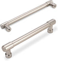 10 Pack Brushed Satin Nickel Cabinet Pulls 6.3 in Hole Centers - Sleek