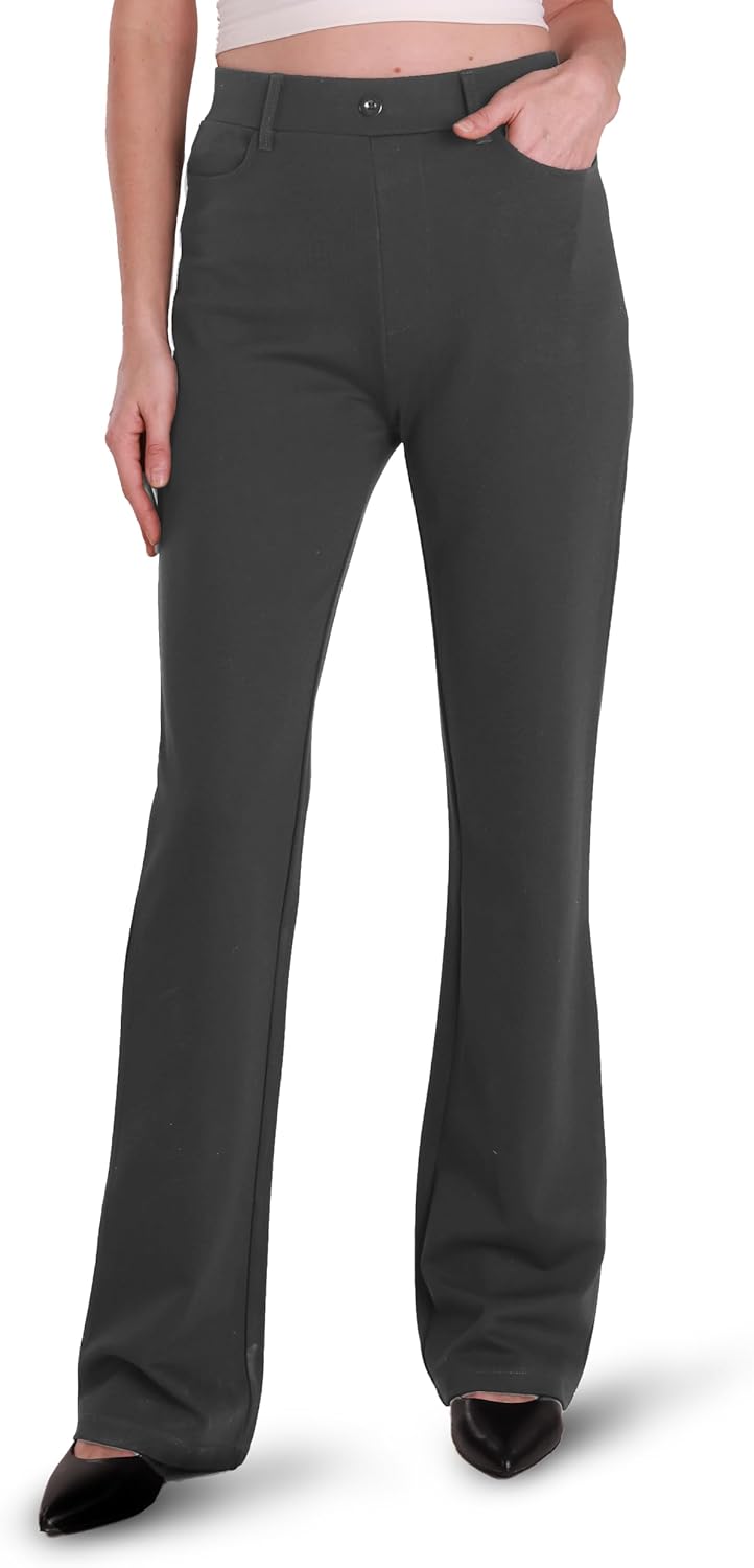 Houmous Women's Bootcut Dress Pants for Office and Casual Wear