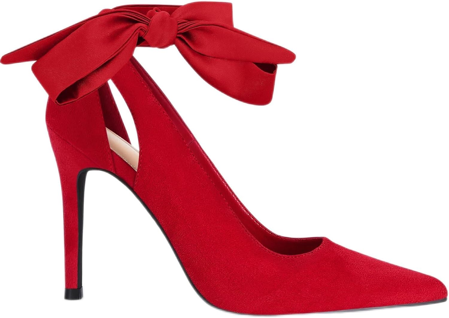 Womens High Heels Bow Tie Back Stiletto Ankle Strap Pumps