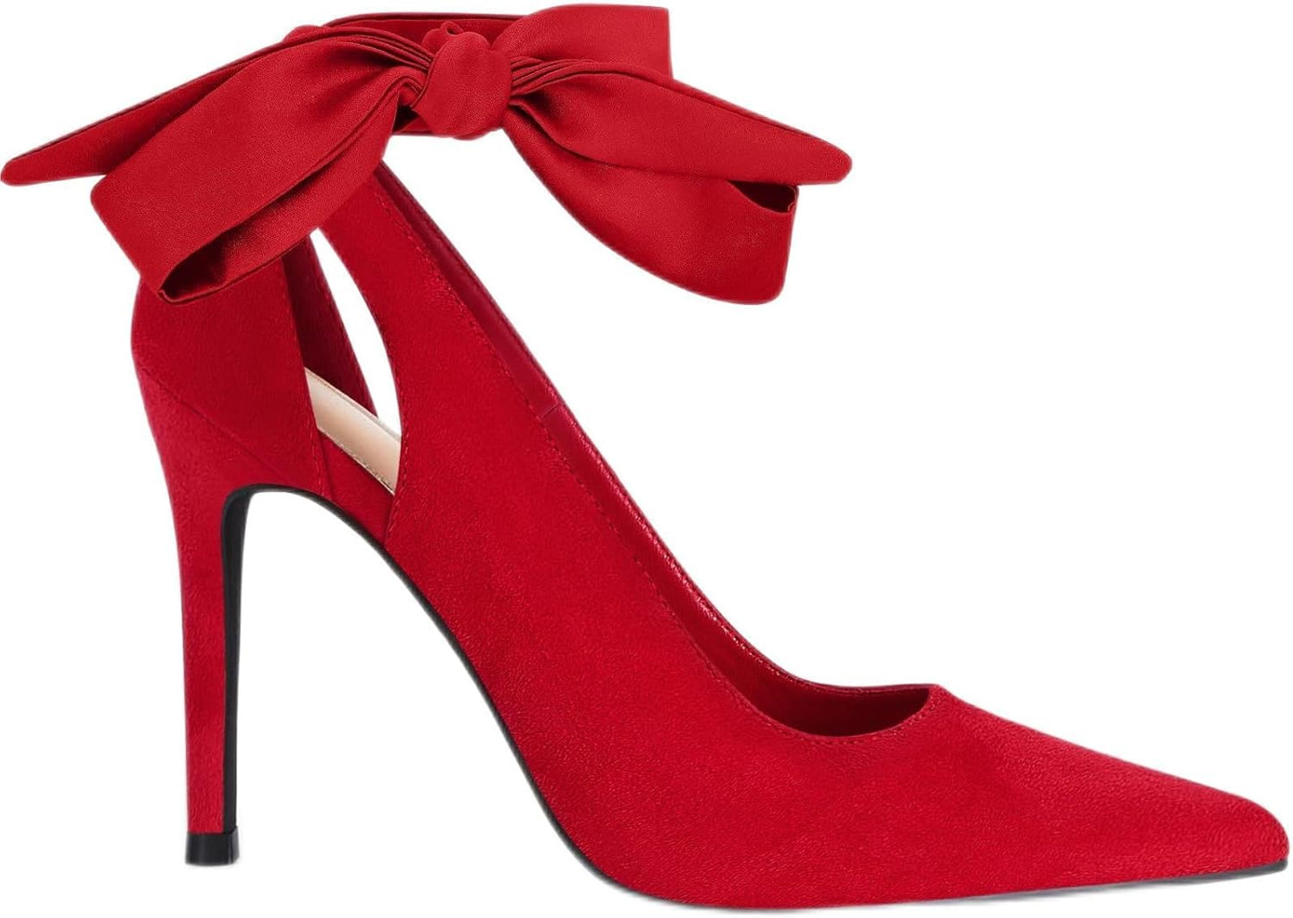 Womens High Heels Bow Tie Back Stiletto Ankle Strap Pumps