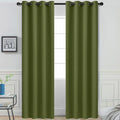 Olive Green Blackout Curtains with Grommet - Room Darkening Set