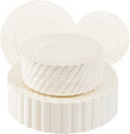 U-QE 100 Piece Ivory Scalloped Plastic Plates for Parties