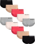 Reebok Hipster Panties for Women - 10 Pack Seamless Comfort