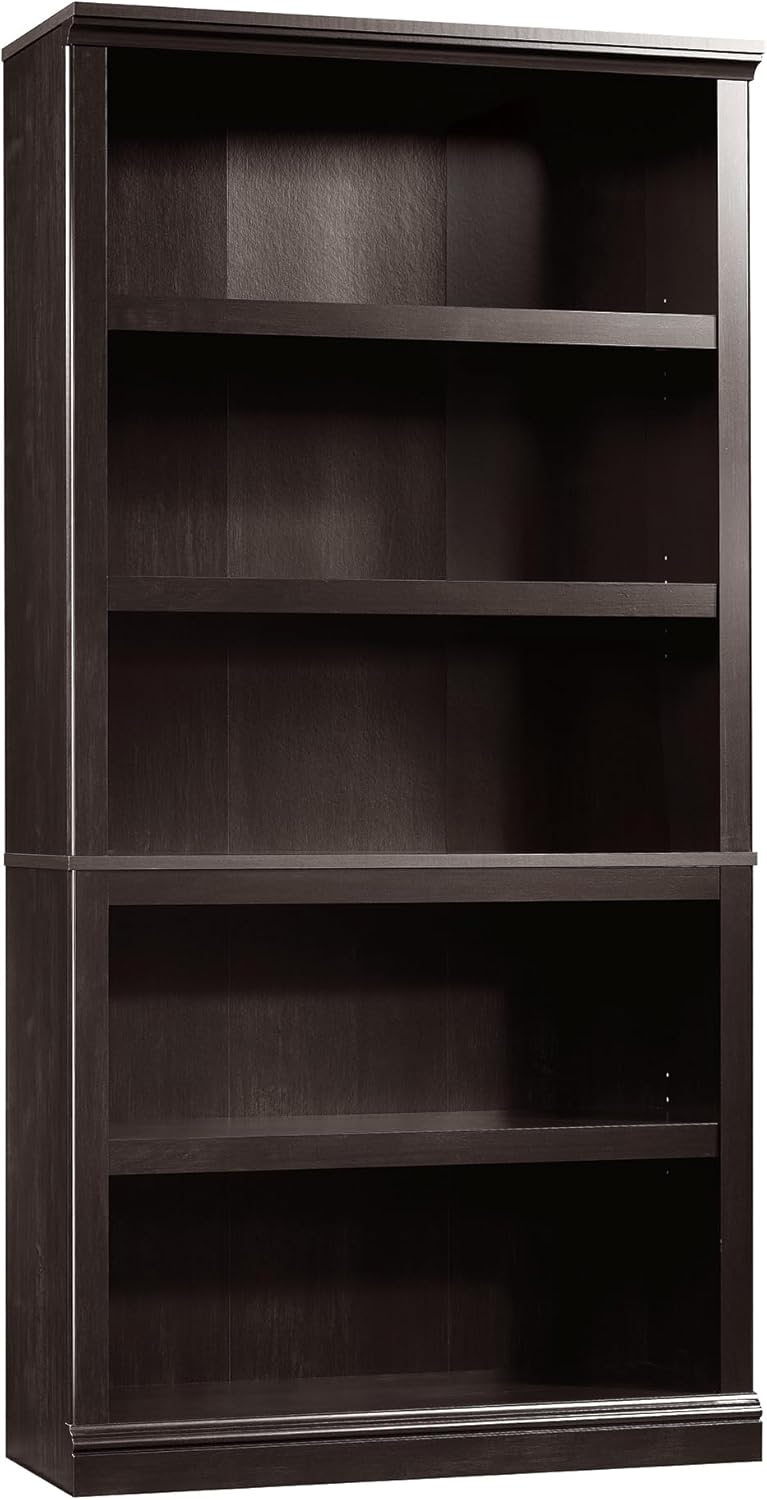 Sauder Miscellaneous Storage 5 Bookcase in Estate Black Finish