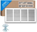 Fits 20x8 Duct Opening Steel Return Air Grille - Quiet Efficient