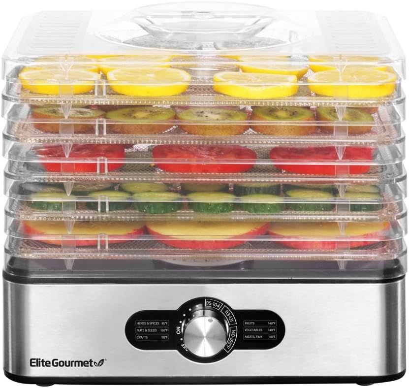 Elite Gourmet EFD3321 Food Dehydrator for Healthy Snacks