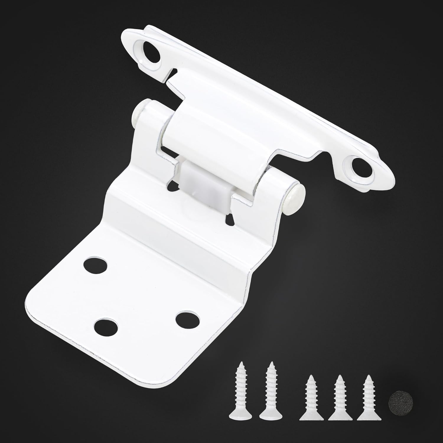50 Pack 3/8 Inset Cabinet Door Hinges - Self Closing White Hinges