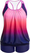 Plus Size Tankini Swimsuit for Women - Tummy Control Two Piece is