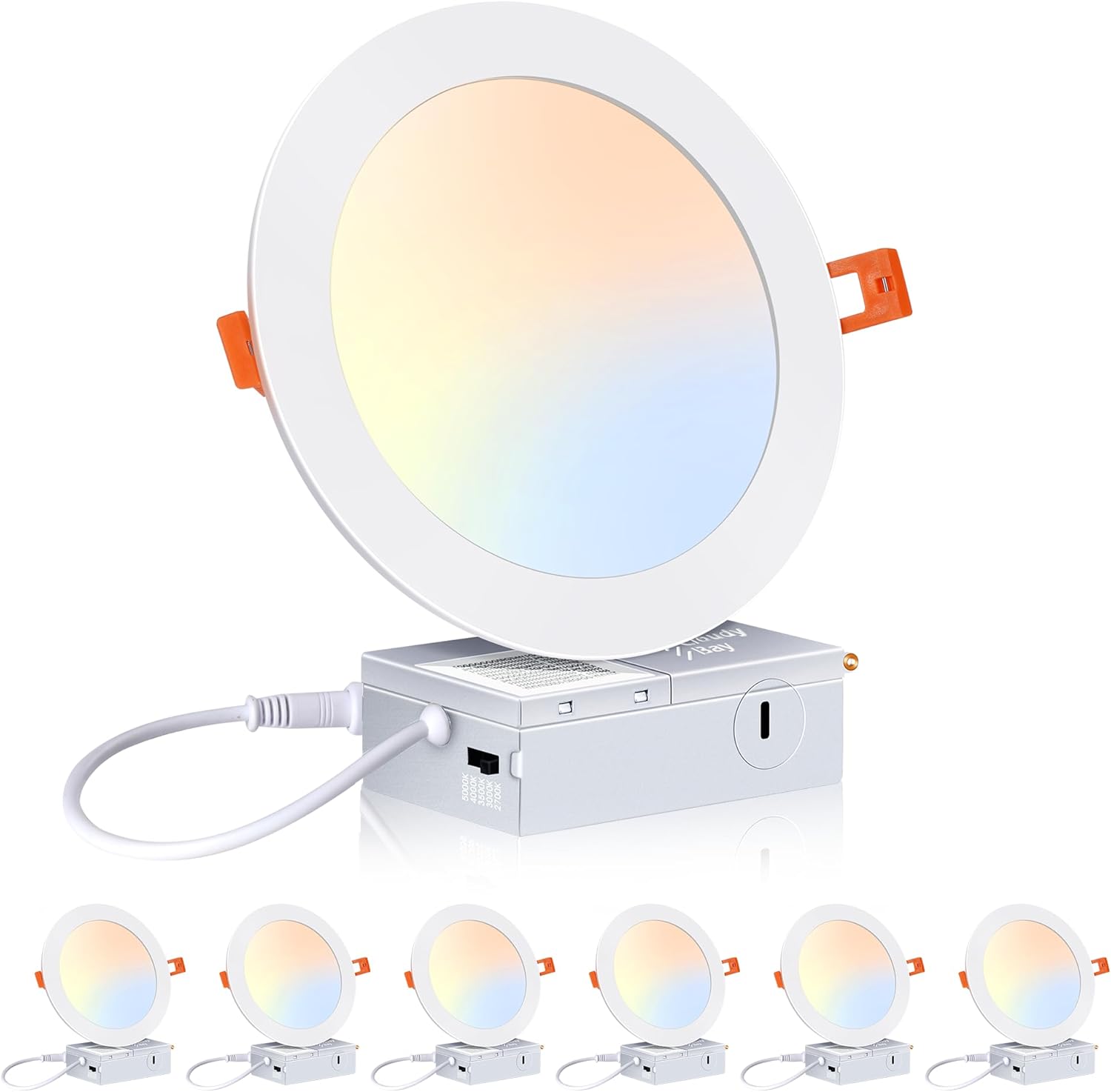 CLOUDY BAY 6 Pack 6 Inch Ultra-Thin LED Recessed Ceiling Light