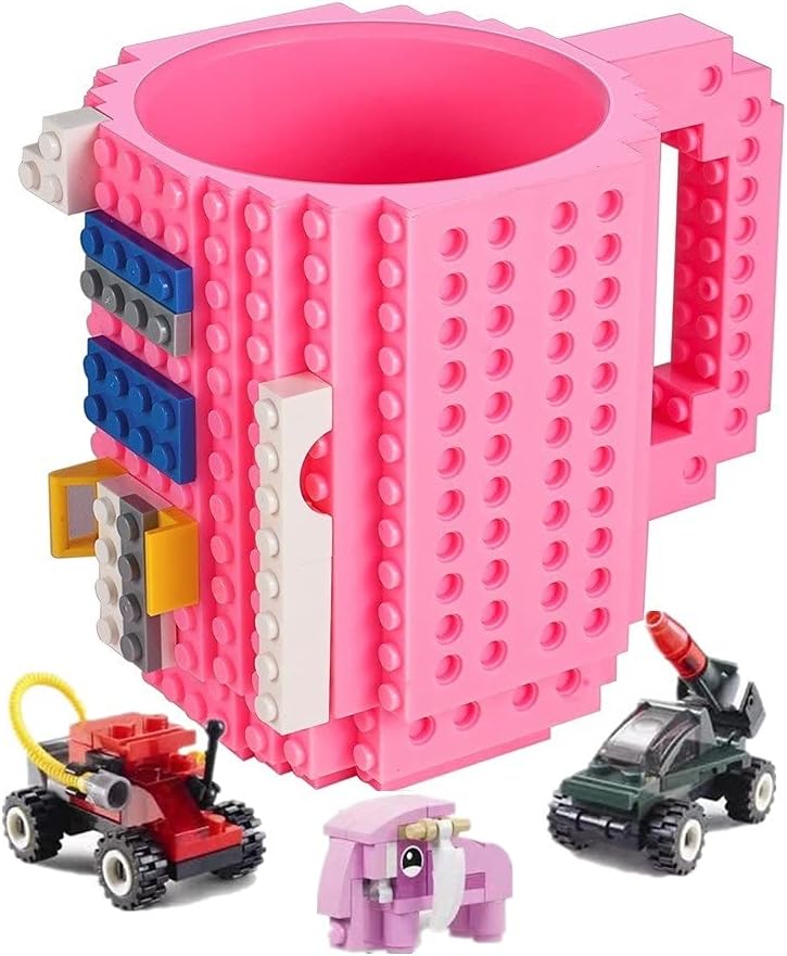 DIY Build-on-Brick Fun Coffee Mug - Pink - Gvendo